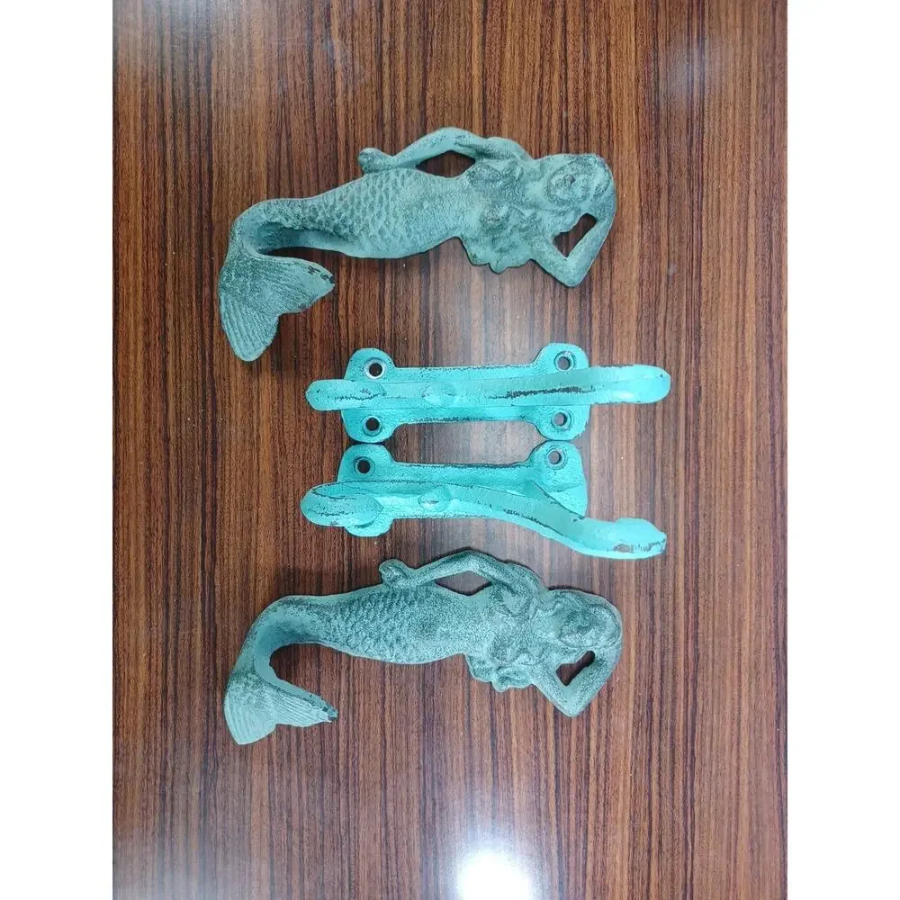 Mermaid Antique Style Towel Hooks Beach Theme Bathroom Aqua Fun Ocean